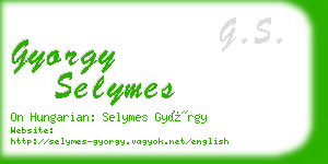 gyorgy selymes business card